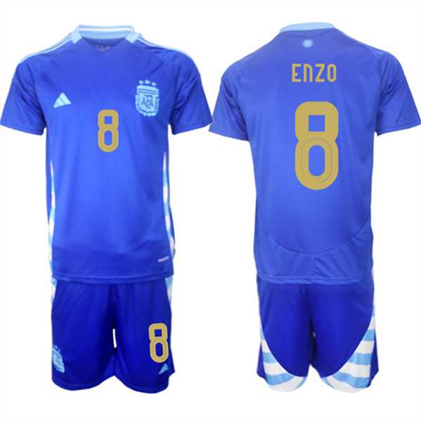 Men's Argentina #8 Enzo Blue 2024-25 Away SoccerJersey Suit,We sell and wholesale Men's Argentina #8 Enzo Blue 2024-25 Away SoccerJersey Suit on line form chian!